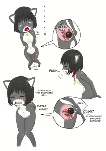 Page 12 of zenra ni neko no body paint! anal shippo de kyousei onanie- | I'm totally naked in a cat body paint! And I'm forced to masturbate with a cat tail plug! - preview thumbnail