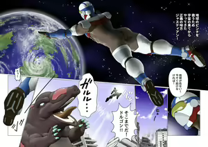 Page 3 of Ginga Senshi Justian VS Seieki Kaijuu Dorgon - preview thumbnail