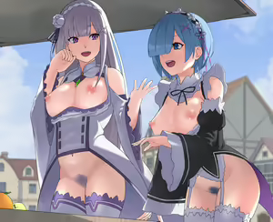 Page 13 of Rem to Emilia ga Jikan Teishi Sarete Okasarechau | 렘과 에밀리아가 시간정지 당해서 범해진다 - preview thumbnail