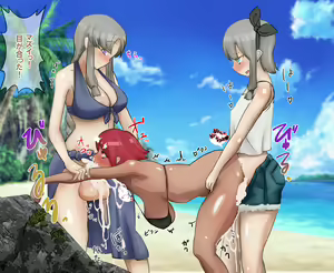 Page 6 of FUTA x FUTA Kasshoku Bakukon Futanari ga Yarichin Futanari Shimai ni Yararechau Hanashi - preview thumbnail