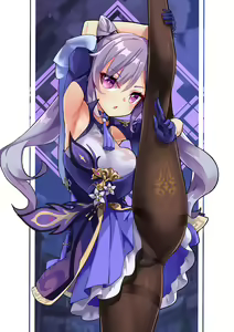 Keqing high leg pose. — hentai manga cover on Fhentai