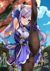 Page 5 of Keqing high leg pose. - preview thumbnail