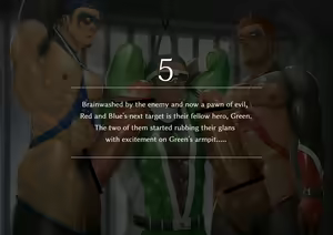 Page 122 of Sennou Kyokonka Heroes - The Brainwashed Heroes' Cock Growth - preview thumbnail