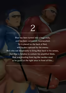 Page 44 of Sennou Kyokonka Heroes - The Brainwashed Heroes' Cock Growth - preview thumbnail