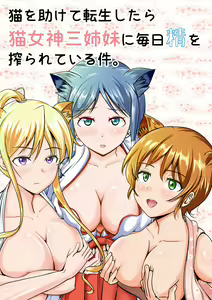 Neko o Tasukete Tensei shitara Neko Megami Sanshimai ni Mainichi Sei o Shiborarete iru Ken. - hentai manga cover image
