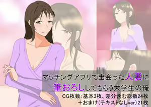 Matching Appli de Deatta Hitozuma ni Fudeoroshi shite morau Daigakusei no Ore - hentai manga cover image