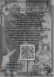 Page 19 of Ani no Osananajimi Kuro Gal Mama to Otouto no Boku | My Big Bros' Childhood Friend, Who's a Dark-Skinned Gyaru Mom, and I. - preview thumbnail