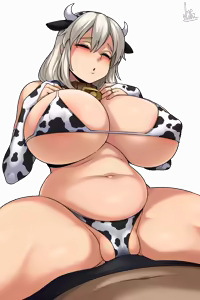 Page 14 of Tsuki Uzaki Cowprint Bikini - preview thumbnail