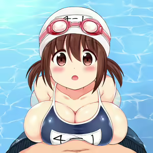 Mizugi o Wasurete Zenra de Jugyou o Ukeru Mana-chan | Mana-chan Forgot her Swimsuit and Came to Swim Class Butt Naked - hentai manga cover image