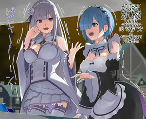 Page 2 of Rem to Emilia ga Jikan Teishi Sarete Okasarechau - preview thumbnail