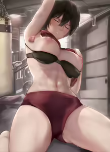 Page 3 of Mikasa after workout 💪 トレーニング後のミカサ - preview thumbnail