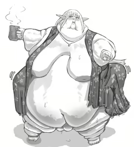 Page 57 of A Regular Weekday for a Cute, Super-Obese Elf - preview thumbnail