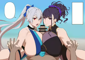 Page 6 of Tomoe Gozen & Murasaki Shikibu Double Paizuri Battle - preview thumbnail