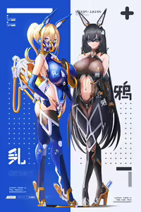 Original Bunny suit Mecha girls — hentai manga cover on Fhentai