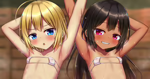 Sauna de Asedaku no Onnanoko (Futari Ver — hentai manga cover on Fhentai