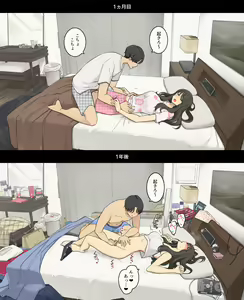 Page 2 of Dosei seikatsu 1-kagetsu-me to 1-nen-go, asa okite kara shushin made no hikaku - preview thumbnail