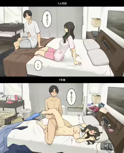 Page 4 of Dosei seikatsu 1-kagetsu-me to 1-nen-go, asa okite kara shushin made no hikaku - preview thumbnail