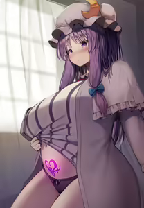 Bounyuu, Funnyuu Sayou no Aru Inmon o Kizamareta Patchouli — hentai manga cover on Fhentai