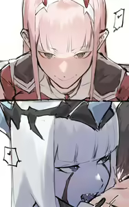 Page 2 of Zero Two and Zero One x Hiro futa - preview thumbnail