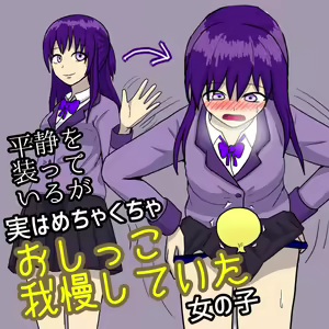 Heisei o Yosoutte Iru ga Jitsu wa Mechakucha Oshikko Gaman Shiteita Onnanoko no Zu | A girl pretending to be calm but actually holding her pee insanely — hentai manga cover on Fhentai
