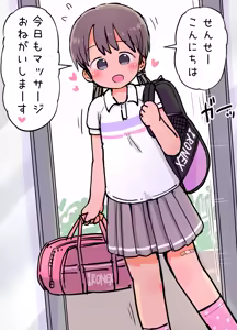 Naisho no Seikan Massage "Itsumodoori no Massage ka to Omottara Ecchi na Koto o Sare Hajimechau Onnanoko" — hentai manga cover on Fhentai
