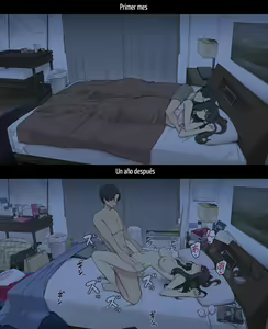 Page 26 of Dousei Seikatsu Ikkagetsume to Ichinen Ato, Asaokite kara Shuushin made no Hikaku | A Day in the Life of a Couple: Their First Month Living Together vs. One Year Later - preview thumbnail