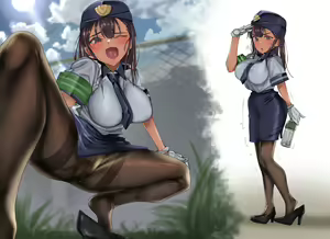 Page 22 of Muremure KuroSto Fukei-san Patrol-chuu! ~Sonna ni Dashitara Taiiho de Arimasu~ - preview thumbnail