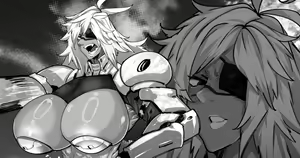 Tsuyosou de Yowasou na Onna Kenshi Rakugaki — hentai manga cover on Fhentai