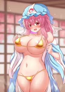 Page 4 of Kin Bikini de Kochira no Ki o Hikou to Suru Yuyuko-sama - preview thumbnail