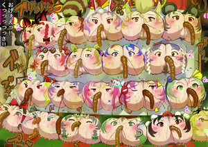Page 6 of A food stall lined with butts with faces painted on them - preview thumbnail