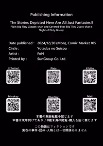 Page 30 of Koko de no Ohanashi wa Subete Mousou desu!! Jimi Kyonyuu Megane-chan to Mekakure Kyonyuu Gal-chan Futari no Yoru no Mousou Waidan | The Stories Depicted Here Are All Just Fantasies!! Plain Big Titty Glasses-chan and Covered-Eyes Big Titty Gyaru-chan's Night of Dirty Gossip - preview thumbnail