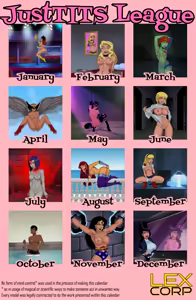Page 14 of LexCorp Calendar 2025 "JustTITS League" - FANMADE edits of Sunsetriders7 assets - preview thumbnail