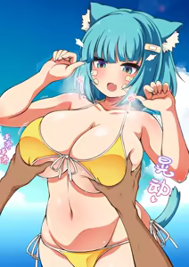 Page 119 of 和超丰满的猫耳爆乳少女一起在海滩恩恩爱爱乳交&干个爽的故事 - preview thumbnail