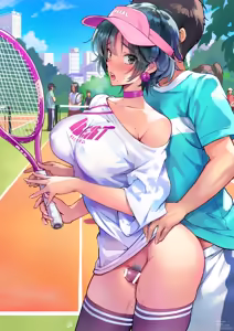 Page 14 of Tennis Court de Kanojo ni Hazukashii Situ o... - preview thumbnail