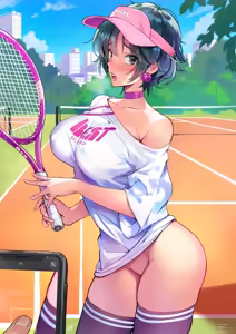 Page 18 of Tennis Court de Kanojo ni Hazukashii Situ o... - preview thumbnail