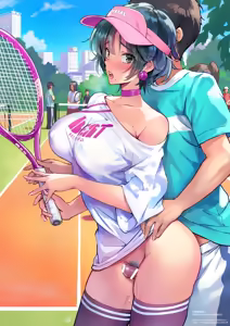 Page 35 of Tennis Court de Kanojo ni Hazukashii Situ o... - preview thumbnail