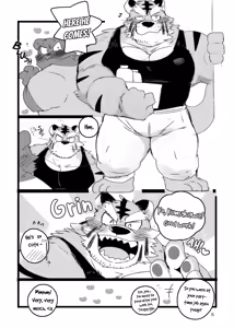 Page 7 of a book about getting lovey dovey with an old tiger with kansai accent in a public bathouse - preview thumbnail