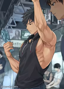 Page 4 of 電車で腋チラ - preview thumbnail