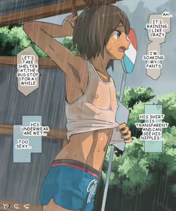 Page 5 of バス停で雨宿りしてたらムラムラしてきた男子くん - preview thumbnail