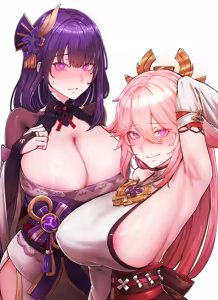 Page 20 of Teyvat Gravure #09: Raiden & Miko (uncensored) - preview thumbnail