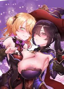 Teyvat Gravure #10: Mona & Fischl GOBLIN Impact (decensored) — hentai manga cover on Fhentai