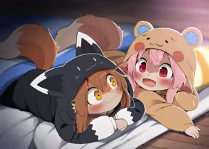 Pero to Momo no Tanoshii Pajama Party (decensored) - hentai manga cover image