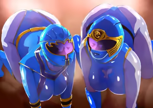 Blue Heroine sennou purei! — hentai manga cover on Fhentai