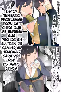 Tsuukin Densha de Oppai o Mise ni Kuru Musume ga Ite Komattemasu｜Estoy teniendo problemas con la chica que me enseña sus pechos en el tren de camino al trabajo cada vez que estamos cerca - hentai manga cover image
