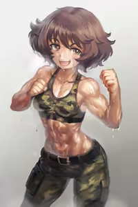 Page 34 of Girls und Panzer characters are muscular women - preview thumbnail