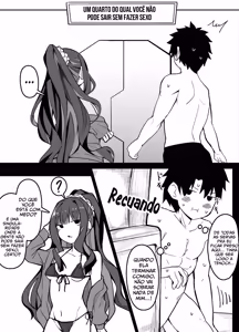 Ritsuka e Tlaloc estão presos em um quarto do qual não podem sair a menos que façam sexo - hentai manga cover image