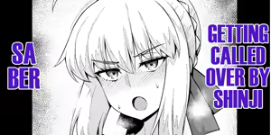 Saber, Taiiku Souko de... +  Artoria, Botebara Bloomer de Shinji to… | Saber, Getting Called Over by Shinji + Pregnant Artoria, in Bloomers with Shinji... - hentai manga cover image