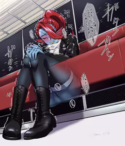 Page 3 of Densha de Oshi ga Masuru Undyne-chan - preview thumbnail