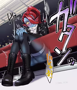 Page 4 of Densha de Oshi ga Masuru Undyne-chan - preview thumbnail