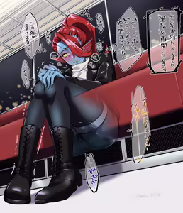 Page 10 of Densha de Oshi ga Masuru Undyne-chan - preview thumbnail